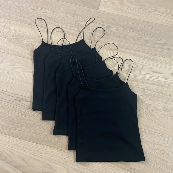 Zara Cotton Spandex Black Spaghetti Strap Top in Medium - Picture 3 of 5